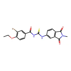 3-bromo-4-ethoxy-N-[(2-methyl-1,3-dioxoisoindol-5-yl)carbamothioyl]benzamide structure