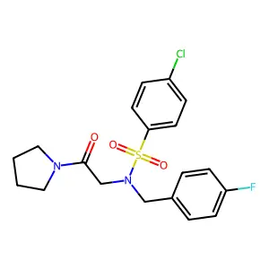 4-chloro-N-(4-fluorobenzyl)-N-[2-oxo-2-(pyrrolidin-1-yl)ethyl]benzenesulfonamide structure