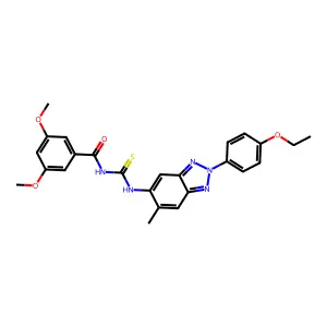 N-[[2-(4-ethoxyphenyl)-6-methylbenzotriazol-5-yl]carbamothioyl]-3,5-dimethoxybenzamide structure