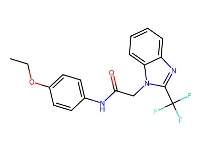 N-(4-ethoxyphenyl)-2-[2-(trifluoromethyl)benzimidazol-1-yl]acetamide structure