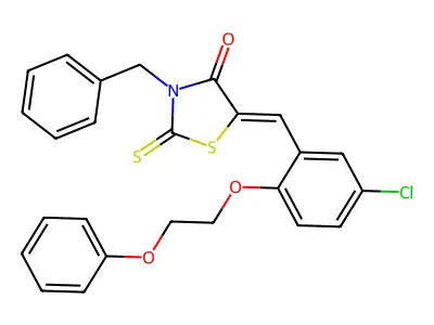 5-[[5-Chloro-2-(2-phenoxyethoxy)phenyl]methylene]-3-(phenylmethyl)-2-thioxo-4-thiazolidinone structure
