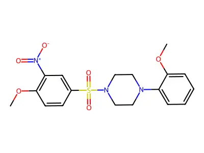 1-(4-Methoxy-3-nitrophenyl)sulfonyl-4-(2-methoxyphenyl)piperazine structure