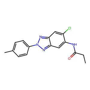 N-[6-chloro-2-(4-methylphenyl)benzotriazol-5-yl]propanamide structure