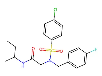 N-butan-2-yl-2-[(4-chlorophenyl)sulfonyl-[(4-fluorophenyl)methyl]amino]acetamide structure