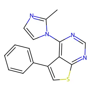 4-(2-methyl-1H-imidazol-1-yl)-5-phenylthieno[2,3-d]pyrimidine structure