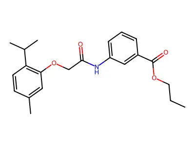Propyl 3-{[(2-isopropyl-5-methylphenoxy)acetyl]amino}benzoate structure