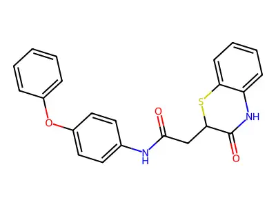 2-(3-oxo-3,4-dihydro-2H-1,4-benzothiazin-2-yl)-N-(4-phenoxyphenyl)acetamide structure