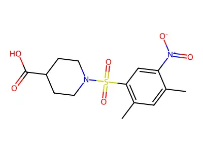 1-(2,4-Dimethyl-5-nitrophenyl)sulfonylpiperidine-4-carboxylic acid structure
