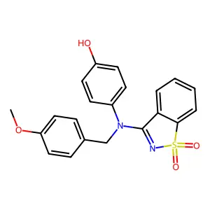 4-[(1,1-Dioxido-1,2-benzisothiazol-3-yl)(4-methoxybenzyl)amino]phenol structure