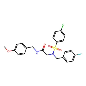 N~2~-[(4-chlorophenyl)sulfonyl]-N~2~-(4-fluorobenzyl)-N-(4-methoxybenzyl)glycinamide structure
