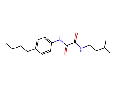 N'-(4-butylphenyl)-N-(3-methylbutyl)oxamide structure