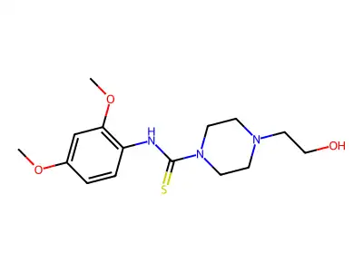 N-(2,4-dimethoxyphenyl)-4-(2-hydroxyethyl)piperazine-1-carbothioamide structure