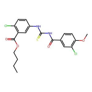 Butyl 2-chloro-5-[(3-chloro-4-methoxybenzoyl)carbamothioylamino]benzoate structure