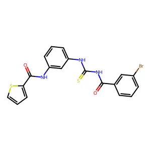 N-[3-[(3-bromobenzoyl)carbamothioylamino]phenyl]thiophene-2-carboxamide structure