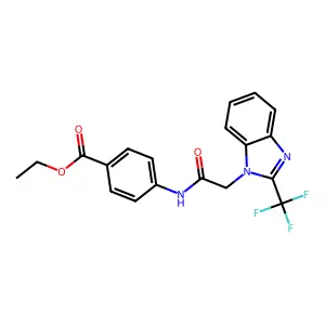 ethyl 4-({[2-(trifluoromethyl)-1H-benzimidazol-1-yl]acetyl}amino)benzoate structure