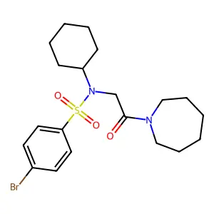 N-[2-(azepan-1-yl)-2-oxoethyl]-4-bromo-N-cyclohexylbenzenesulfonamide structure