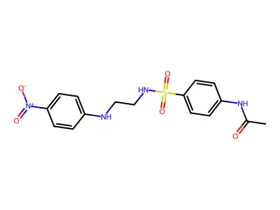 N-[4-[2-(4-nitroanilino)ethylsulfamoyl]phenyl]acetamide structure