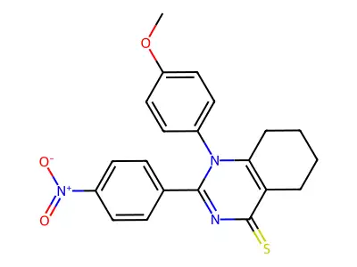 1-(4-Methoxyphenyl)-2-(4-nitrophenyl)-5,6,7,8-tetrahydroquinazoline-4-thione structure