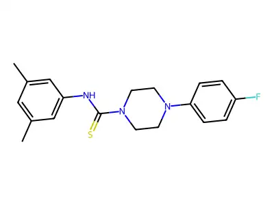 N-(3,5-dimethylphenyl)-4-(4-fluorophenyl)piperazine-1-carbothioamide structure