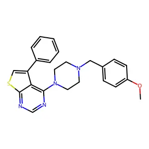 4-[4-(4-Methoxybenzyl)piperazin-1-yl]-5-phenylthieno[2,3-d]pyrimidine structure