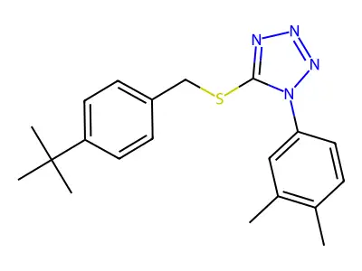 5-[(4-Tert-butylphenyl)methylsulfanyl]-1-(3,4-dimethylphenyl)tetrazole structure