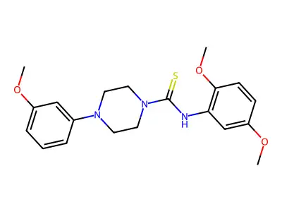N-(2,5-dimethoxyphenyl)-4-(3-methoxyphenyl)piperazine-1-carbothioamide structure