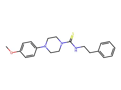 4-(4-methoxyphenyl)-N-(2-phenylethyl)piperazine-1-carbothioamide structure