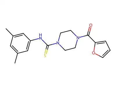 N-(3,5-dimethylphenyl)-4-(furan-2-carbonyl)piperazine-1-carbothioamide structure