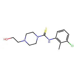 N-(3-chloro-2-methylphenyl)-4-(2-hydroxyethyl)piperazine-1-carbothioamide structure