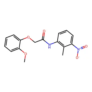 2-(2-methoxyphenoxy)-N-(2-methyl-3-nitrophenyl)acetamide structure