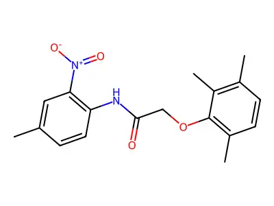 N-{2-nitro-4-methylphenyl}-2-(2,3,6-trimethylphenoxy)acetamide structure