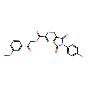 [2-(3-methoxyphenyl)-2-oxoethyl] 2-(4-bromophenyl)-1,3-dioxoisoindole-5-carboxylate structure