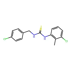 1-(3-Chloro-2-methylphenyl)-3-[(4-chlorophenyl)methyl]thiourea structure
