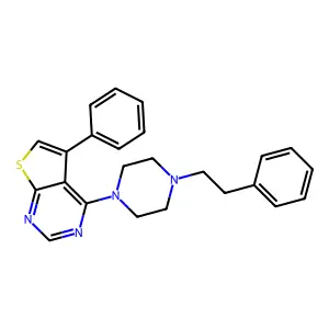 5-Phenyl-4-[4-(2-phenylethyl)piperazin-1-yl]thieno[2,3-d]pyrimidine structure