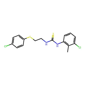 1-(3-Chloro-2-methylphenyl)-3-[2-(4-chlorophenyl)sulfanylethyl]thiourea structure