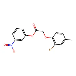 3-Nitrophenyl (2-bromo-4-methylphenoxy)acetate structure