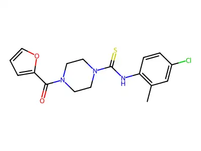 N-(4-chloro-2-methylphenyl)-4-(furan-2-carbonyl)piperazine-1-carbothioamide structure