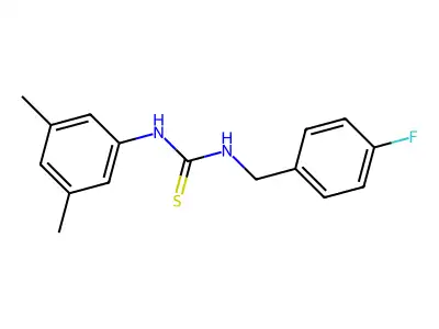 N-(3,5-dimethylphenyl)-N'-(4-fluorobenzyl)thiourea structure