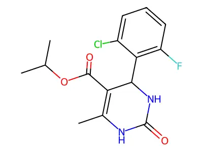 propan-2-yl 4-(2-chloro-6-fluorophenyl)-6-methyl-2-oxo-1,2,3,4-tetrahydropyrimidine-5-carboxylate structure