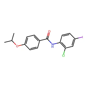 N-(2-chloro-4-iodophenyl)-4-propan-2-yloxybenzamide structure