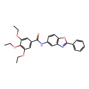 3,4,5-triethoxy-N-(2-phenyl-1,3-benzoxazol-5-yl)benzamide structure