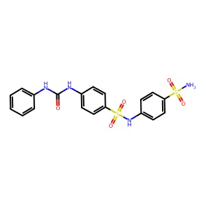 N-[4-(aminosulfonyl)phenyl]-4-[(anilinocarbonyl)amino]benzenesulfonamide structure