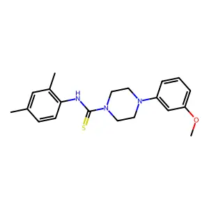 N-(2,4-dimethylphenyl)-4-(3-methoxyphenyl)piperazine-1-carbothioamide structure
