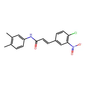 (E)-3-(4-chloro-3-nitrophenyl)-N-(3,4-dimethylphenyl)prop-2-enamide structure