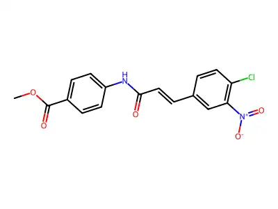 methyl 4-{[(2E)-3-(4-chloro-3-nitrophenyl)prop-2-enoyl]amino}benzoate structure