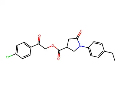 2-(4-Chlorophenyl)-2-oxoethyl 1-(4-ethylphenyl)-5-oxopyrrolidine-3-carboxylate structure