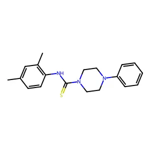 N-(2,4-dimethylphenyl)-4-phenylpiperazine-1-carbothioamide structure