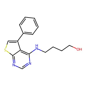 4-[(5-Phenylthieno[2,3-d]pyrimidin-4-yl)amino]butan-1-ol structure
