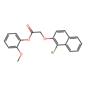 2-Methoxyphenyl [(1-bromo-2-naphthyl)oxy]acetate structure