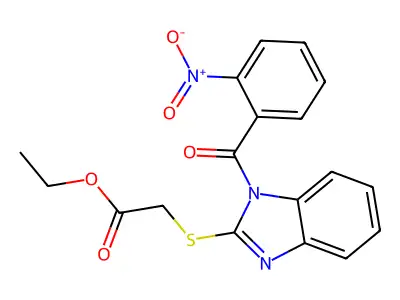 Ethyl 2-[1-(2-nitrobenzoyl)benzimidazol-2-yl]sulfanylacetate structure